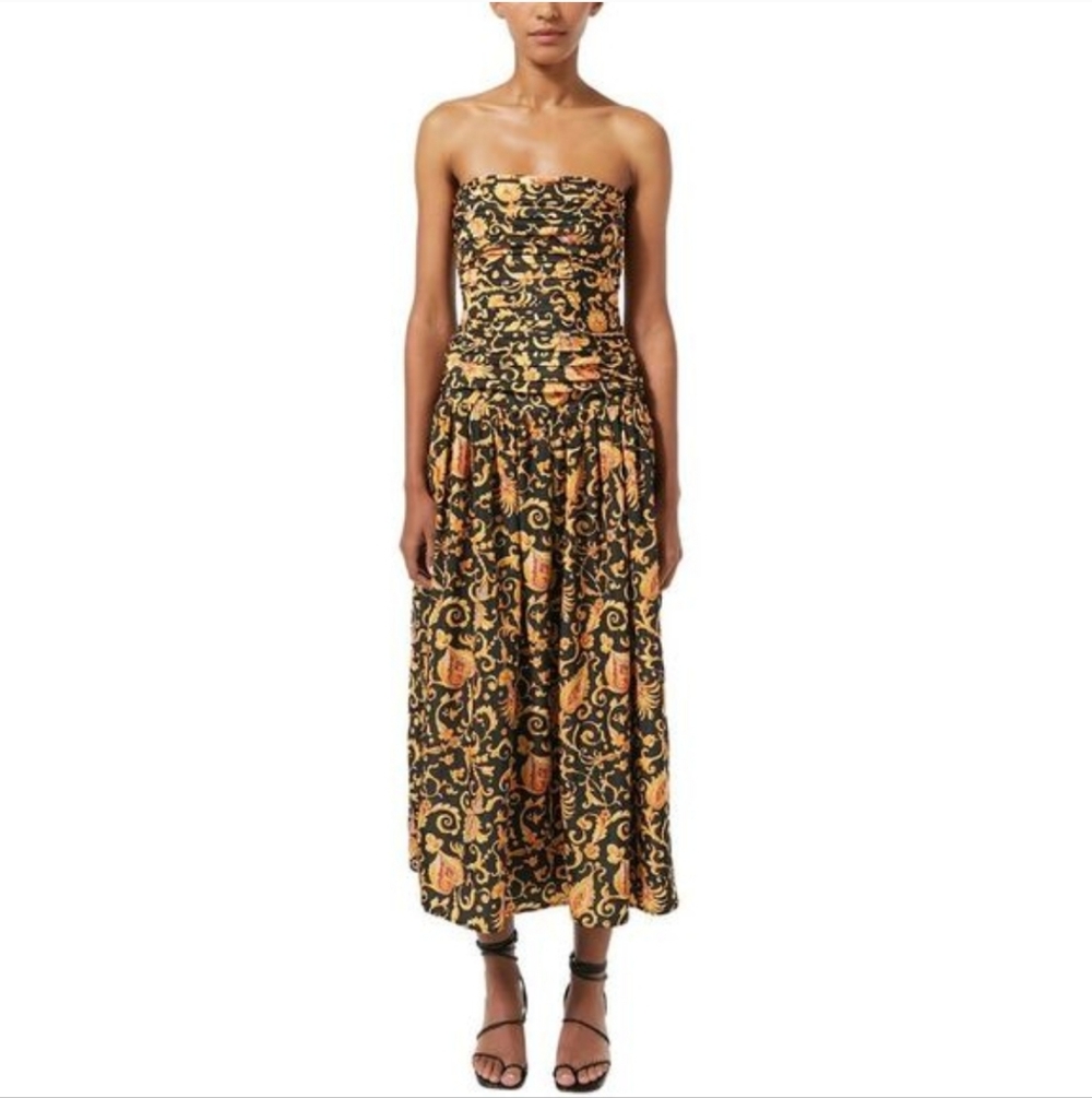 Rhode Women's Selma Dress Baroque Heart Size 12 Midi
